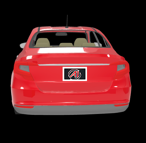Rear view of sedan