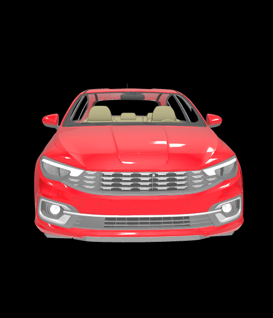 Front view of sedan